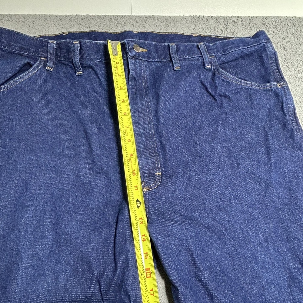 Men's Jeans 48x30 Dark Wash Rustler by Wrangler Classic Regular Fit Straight Leg - Picture 7 of 9